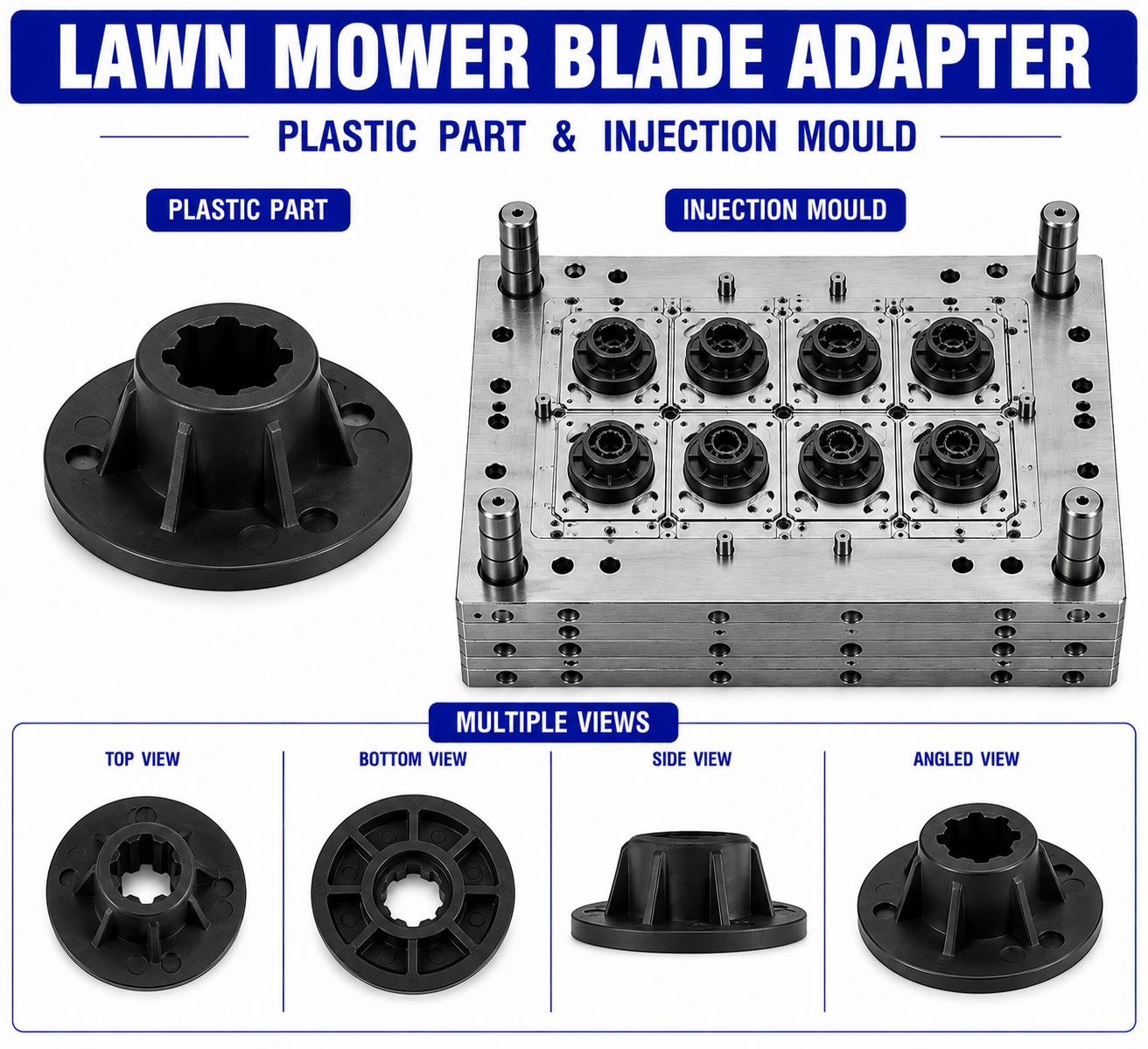 Lawn Mower Plastic Blade Adapter Mould and Moulding Services